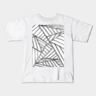 Black and White Minimal Web Lines - Abstract Charcoal Drawing Kids T-Shirt